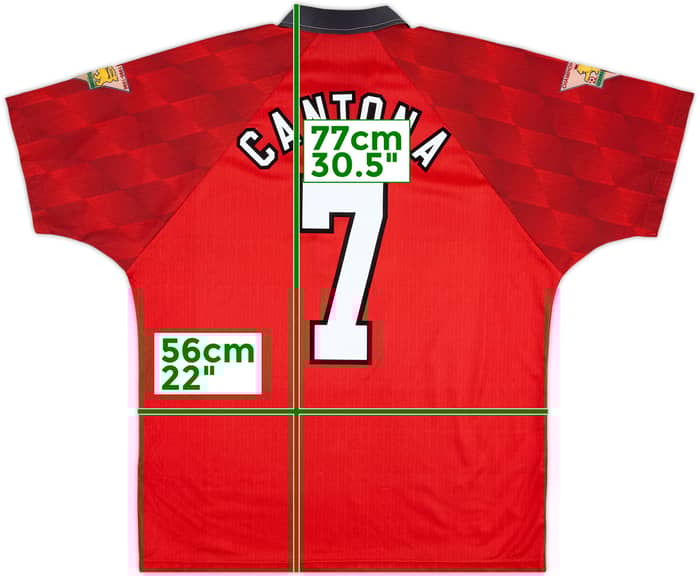 1996-98 Manchester United Home Shirt Cantona #7 - 7/10 - (L)