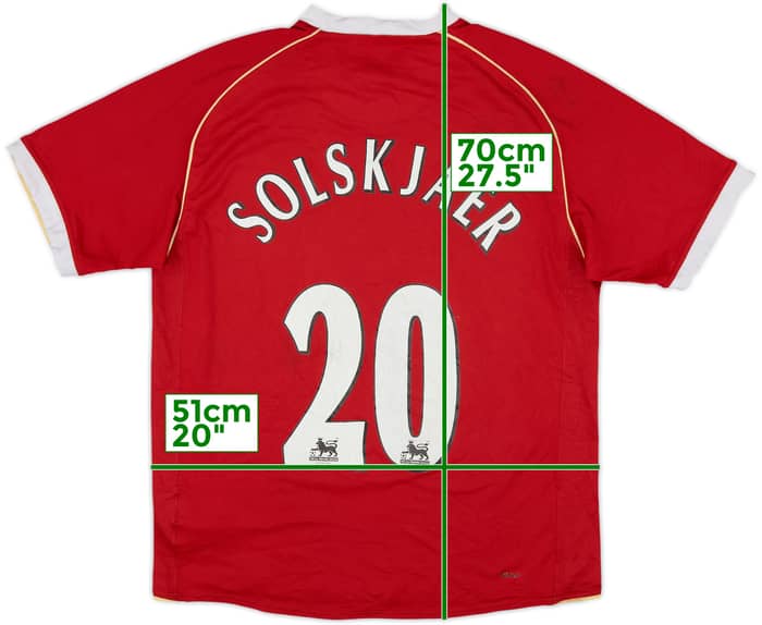 2006-07 Manchester United Home Shirt Solskjaer #20 - 6/10 - (M)