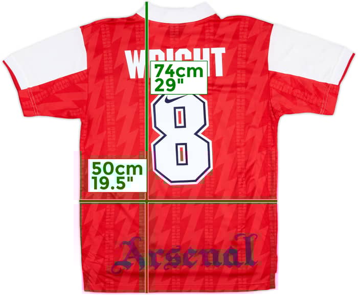 1994-96 Arsenal Home Shirt Wright #8 - 7/10 - (M)