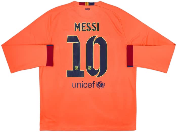 Camiseta de visitante de manga larga del Barcelona 2014-15 Messi #10 - 6/10 - (XL)