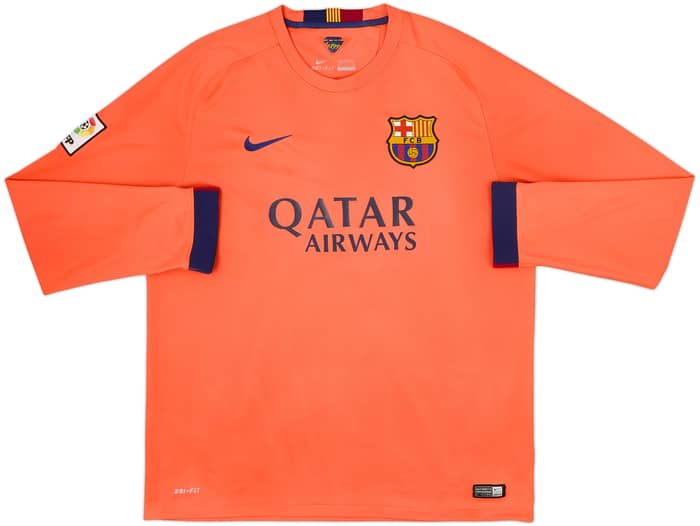 Camiseta de visitante de manga larga del Barcelona 2014-15 Messi #10 - 6/10 - (XL)