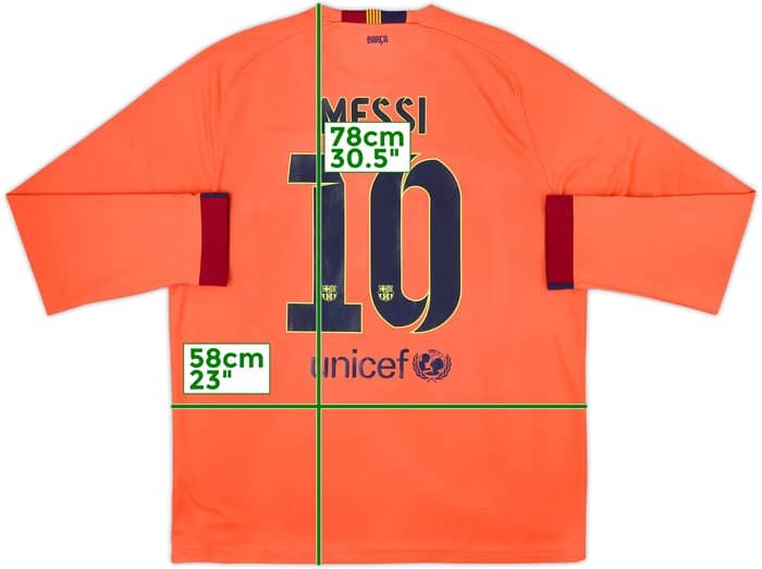 Camiseta de visitante de manga larga del Barcelona 2014-15 Messi #10 - 6/10 - (XL)