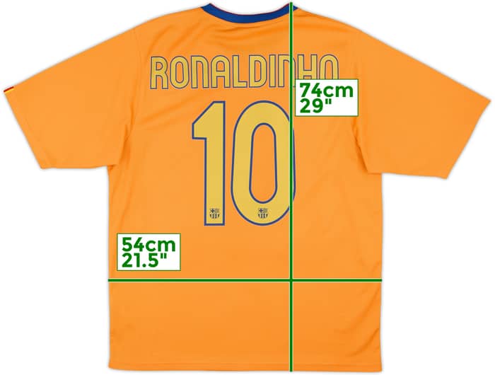 2006-08 Barcelona Basic Away Shirt Ronaldinho #10 - 8/10 - (L)