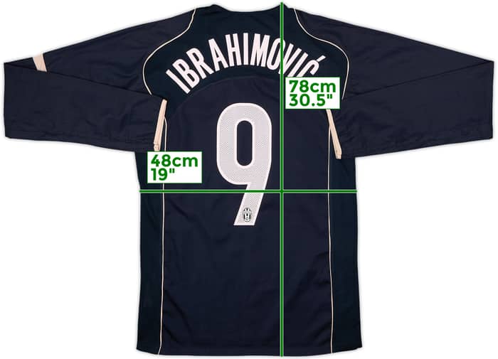 2004-05 Juventus Away L/S Shirt Ibrahimovic #9 - 4/10 - (XL)