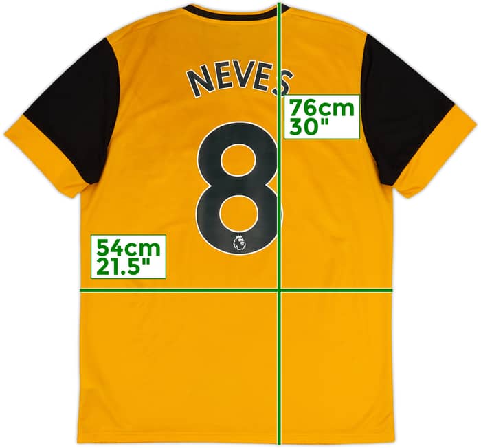 2020-21 Wolves Home Shirt Neves #8 - 6/10 - (L)