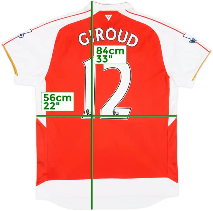2015-16 Arsenal Home Shirt Giroud #12 - 4/10 - (XL)