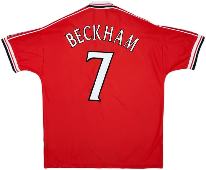 1998-00 Manchester United Home Shirt Beckham #7 - 8/10 - (XL)