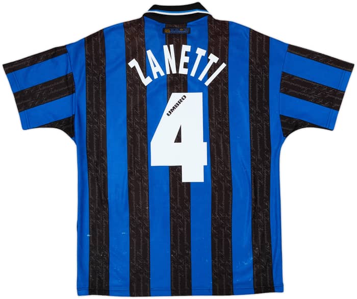 1996-97 Inter de Milán Camiseta Local Zanetti #4 - 6/10 - (L)