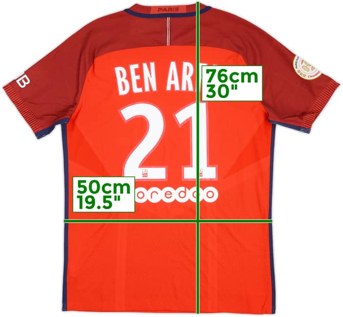 2016-17 Paris Saint-Germain Authentic Away Shirt Ben Arfa #21 - 8/10 - (L)