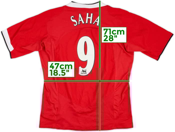 2004-06 Manchester United Home Shirt Saha #9 - 6/10 - (L)