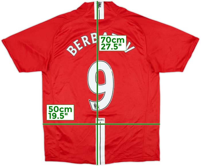 2007-09 Manchester United Home Shirt Berbatov #9 - 6/10 - (M)