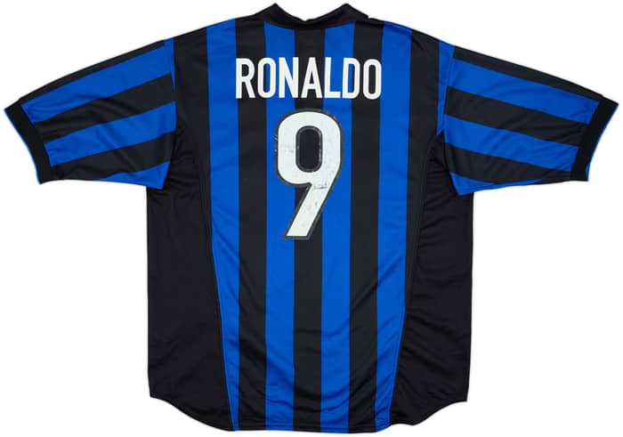1998-99 Inter de Milán Local Camiseta Ronaldo #9 - 7/10 - (XL)