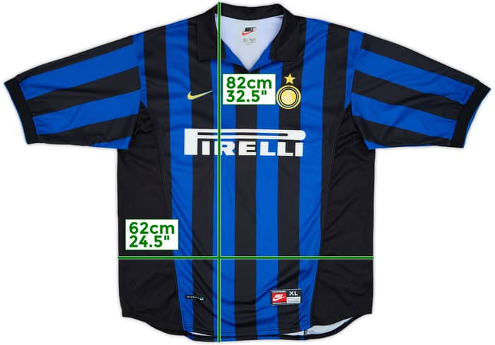 1998-99 Inter de Milán Local Camiseta Ronaldo #9 - 7/10 - (XL)