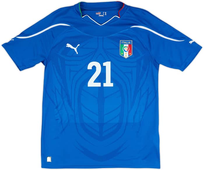 2010-12 Italy Home Shirt Pirlo #21 - 7/10 - (XL.Boys)