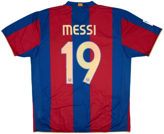 2007-08 Barcelona Home Shirt Messi #19 - 8/10 - (XL)
