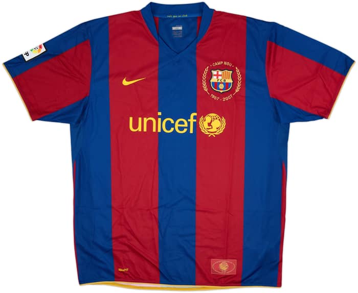2007-08 Barcelona Home Shirt Messi #19 - 8/10 - (XL)