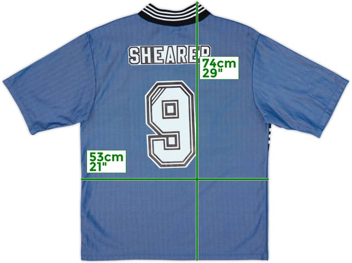 1996-97 Newcastle Away Shirt Shearer #9 - 8/10 - (L)