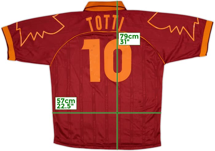 1999-00 Roma Home Shirt Totti #10 - 4/10 - (XXL)