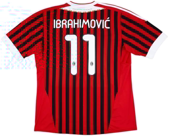 2011-12 AC Milan Home Shirt Ibrahimovic #11 - 6/10 - (XL)