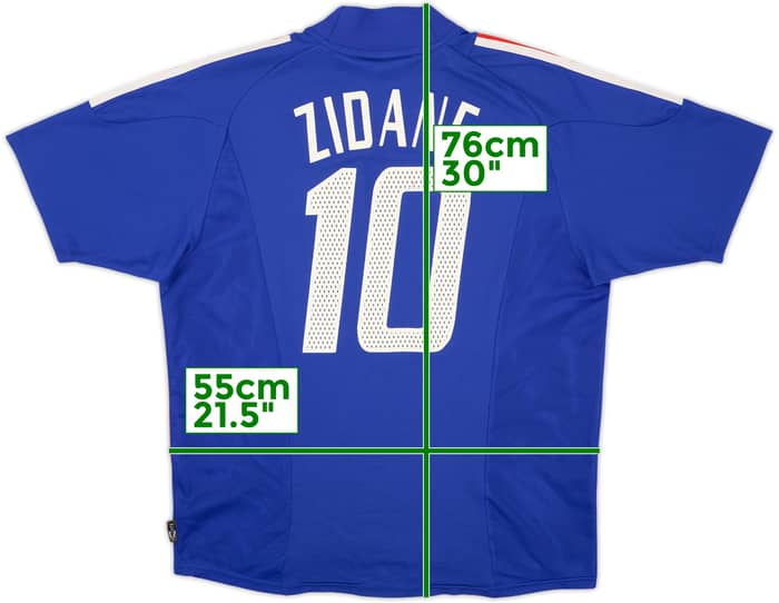 2002-04 France Home Shirt Zidane #10 - 7/10 - (L)