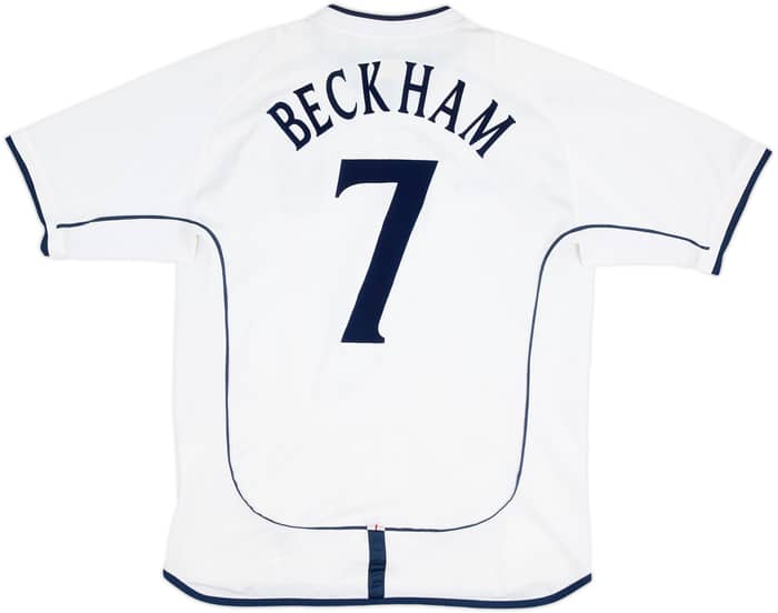 2001-03 England Home Shirt Beckham #7 - 6/10 - (M)