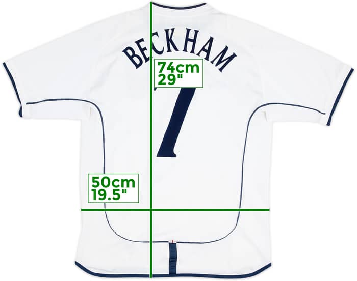 2001-03 England Home Shirt Beckham #7 - 6/10 - (M)