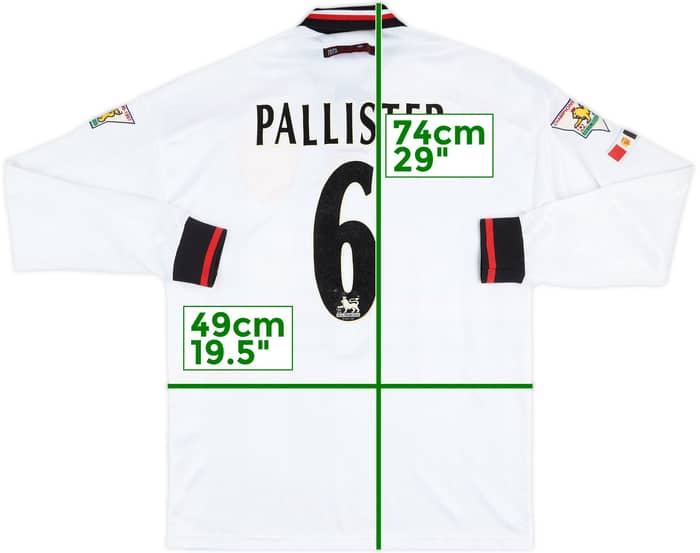 1997-99 Manchester United Away L/S Shirt Pallister #6 - 7/10 - (M)