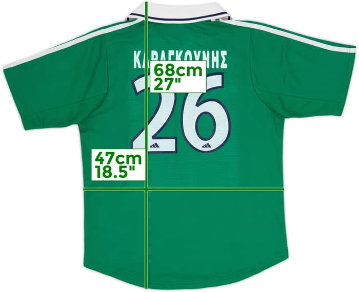 2000-01 Panathinaikos Home Shirt Karagounis #26 - 7/10 - (Y)