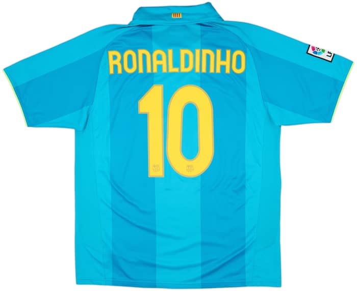 2007-09 Barcelona Away Shirt Ronaldinho #10 - 8/10 - (L)