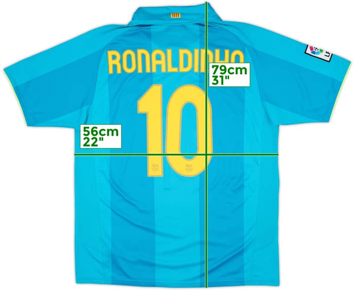 2007-09 Barcelona Away Shirt Ronaldinho #10 - 8/10 - (L)