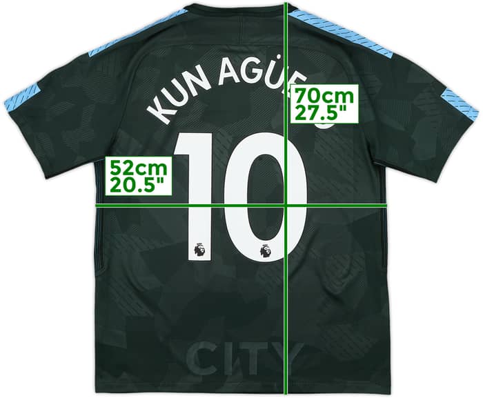 2017-18 Manchester City Third Shirt Kun Aguero #10 - 6/10 - (M)