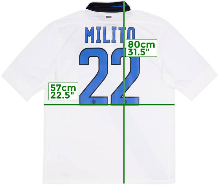2011-12 Inter Milan Away Shirt Milito #22 - 9/10 - (L)