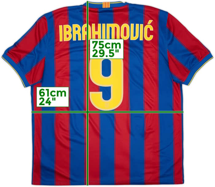 2009-10 Barcelona Home Shirt Ibrahimovic #9 - 7/10 - (XL)