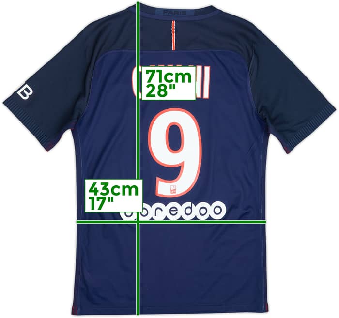 2016-17 Paris Saint-Germain Authentic Home Shirt Cavani #9 - 7/10 - (S)