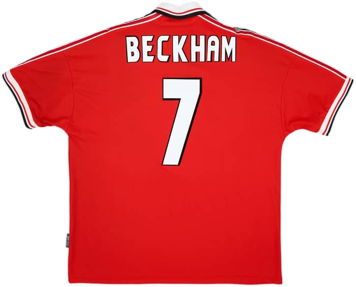 1998-00 Manchester United Home Shirt Beckham #7 - 8/10 - (XXL)