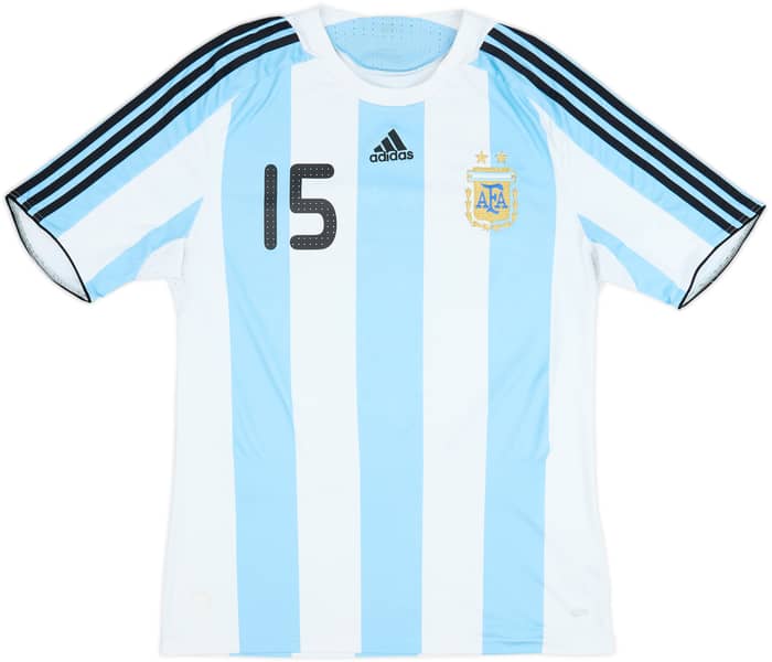 2007-09 Argentina Home Shirt Messi #15 - 7/10 - (L)