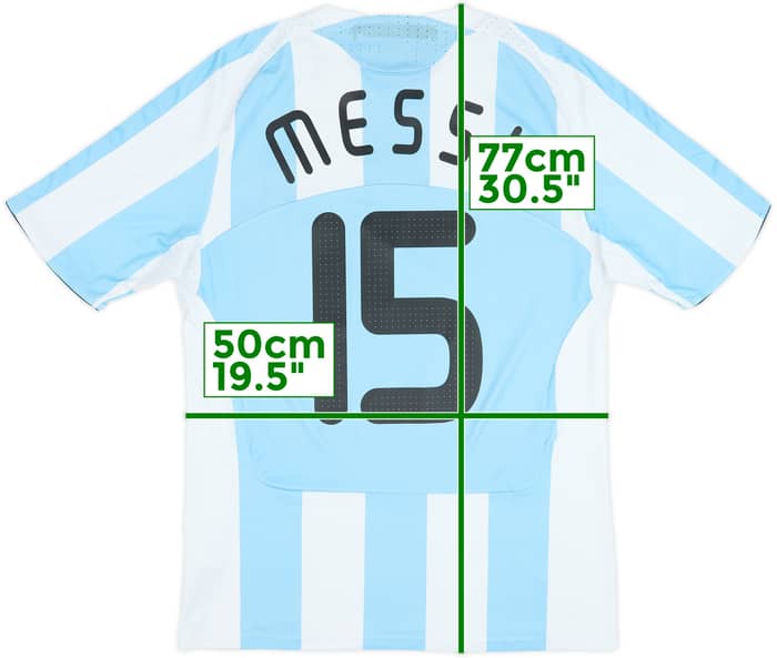 2007-09 Argentina Home Shirt Messi #15 - 7/10 - (L)