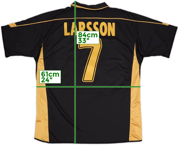 2003-04 Celtic Away Shirt Larsson #7 - 8/10 - (XL)