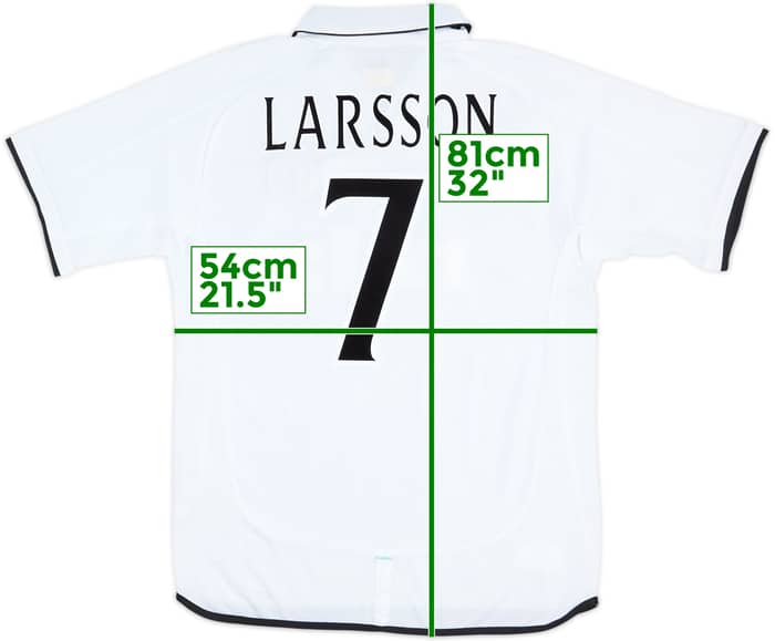 2001-02 Celtic Away Shirt Larsson #7 - 8/10 - (L)