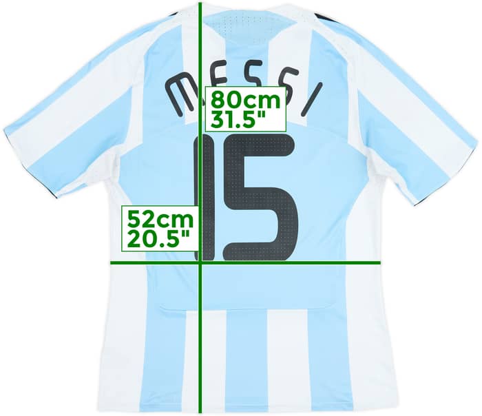 2007-09 Argentina Home Shirt Messi #15 - 6/10 - (L)