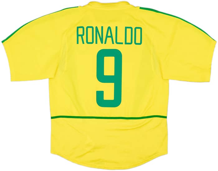 2002-04 Brazil Home Shirt Ronaldo #9 - 6/10 - (M)