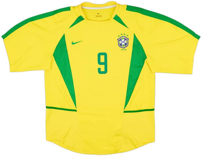 2002-04 Brazil Home Shirt Ronaldo #9 - 6/10 - (M)