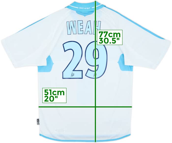 2000-01 Olympique Marseille Home Shirt Weah #29 - 8/10 - (S)
