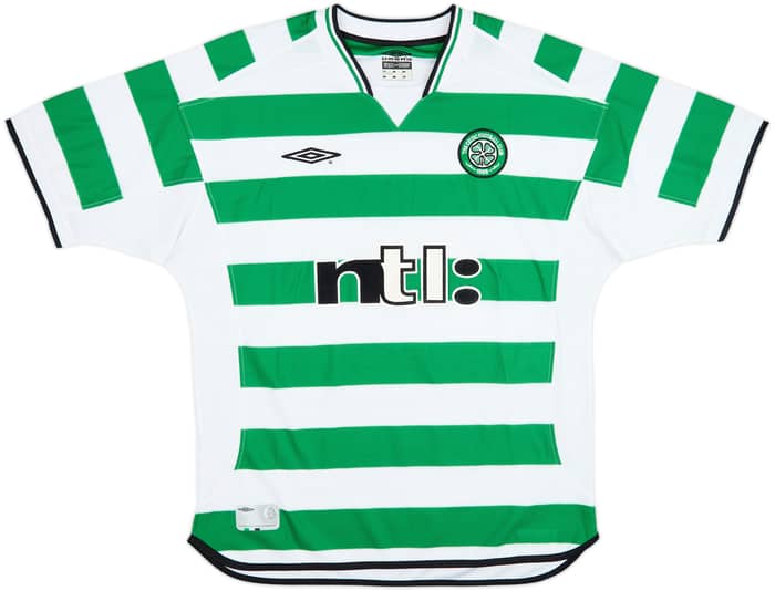 2001-03 Celtic Camiseta de local Larsson #7 - 8/10 - (L)