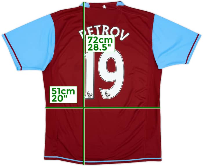 2007-08 Aston Villa Camiseta Local Petrov #19 - 8/10 - (L)