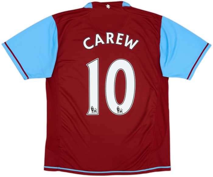 Camiseta de local de Aston Villa 2007-08 Carew #10 - 6/10 - (M)
