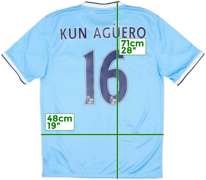 2013-14 Manchester City Home Shirt Kun Aguero #16 - 8/10 - (M)