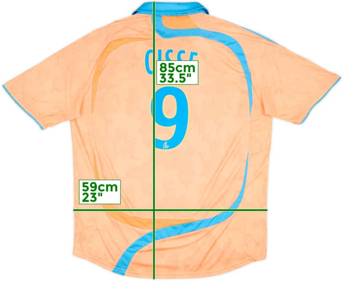 2007-08 Olympique Marseille Third Shirt Cisse #9 - 8/10 - (XL)