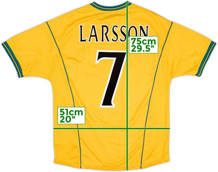 2000-02 Celtic Away Shirt Larsson #7 - 7/10 - (L)