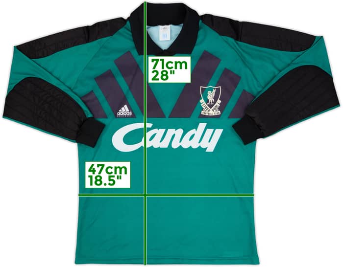 1991-92 Liverpool GK Shirt - 8/10 - (M)